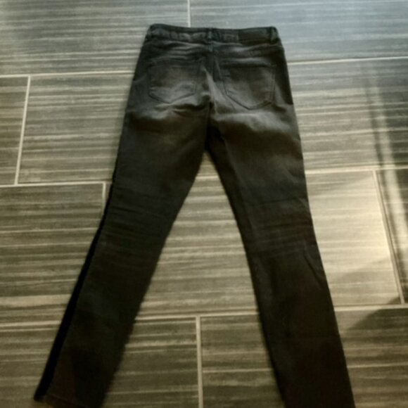 VeraModa black midrise slim Velvet tux stripe ankle jean size 26 - Picture 3 of 12